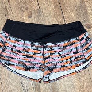 lululemon athletica Women's Black, Pink, and Orange Athletic Shorts